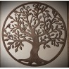 Arbre de vie en noyer sur fond en bouleau