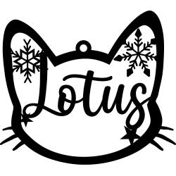 Boule de noël personnalisée forme tête de chat