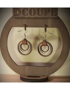Boucles d'oreilles Bois & Cuir